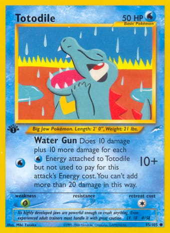 Totodile Neo Destiny Pokemon Card