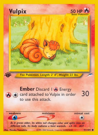Vulpix Neo Destiny Pokemon Card