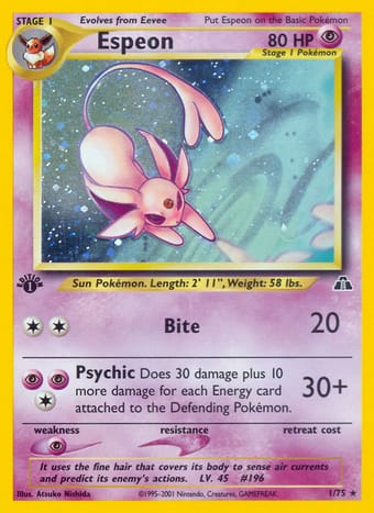 Espeon Neo Discovery Pokemon Card