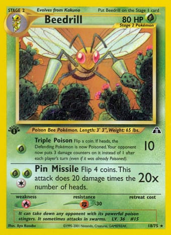 Beedrill Neo Discovery Pokemon Card