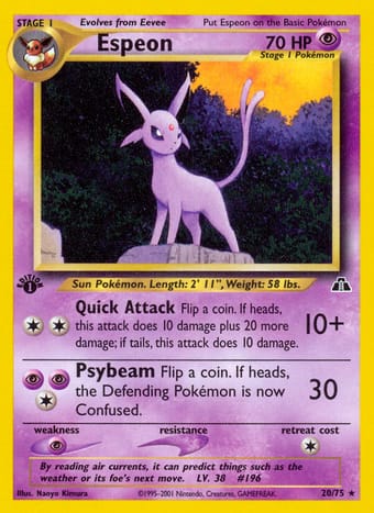 Espeon Neo Discovery Pokemon Card