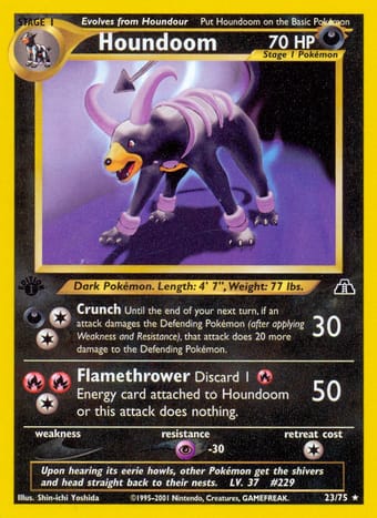 Houndoom Neo Discovery Pokemon Card