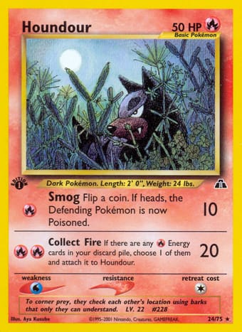 Houndour Neo Discovery Pokemon Card