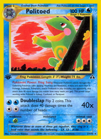 Politoed Neo Discovery Pokemon Card