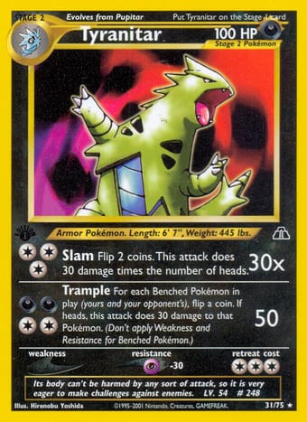 Tyranitar Neo Discovery Pokemon Card