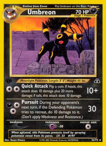 Umbreon Neo Discovery Pokemon Card