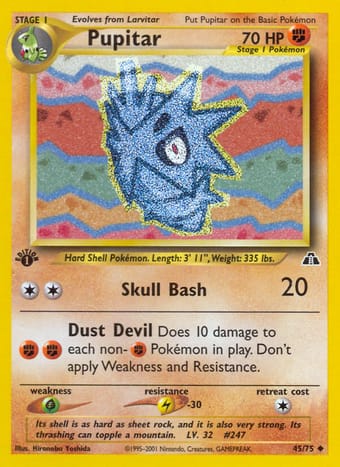 Pupitar Neo Discovery Pokemon Card