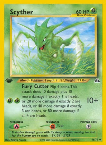 Scyther Neo Discovery Pokemon Card