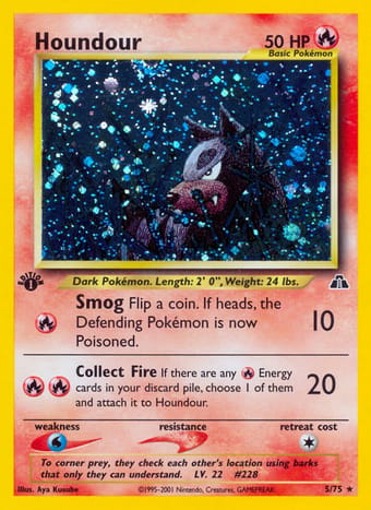 Houndour Neo Discovery Pokemon Card