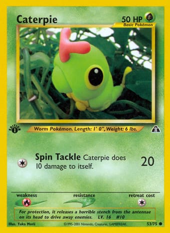 Caterpie Neo Discovery Pokemon Card