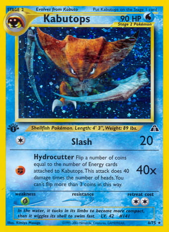 Kabutops Neo Discovery Pokemon Card