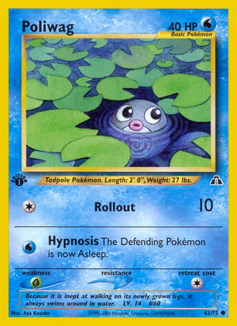 Poliwag Neo Discovery Pokemon Card