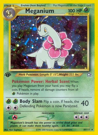 Meganium Neo Genesis Pokemon Card