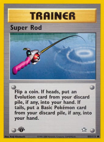 Super Rod Neo Genesis Pokemon Card