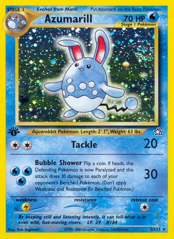 Azumarill Neo Genesis Pokemon Card