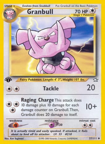 Granbull Neo Genesis Pokemon Card