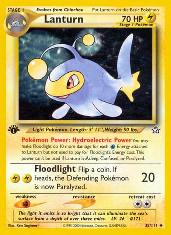Lanturn Neo Genesis Pokemon Card