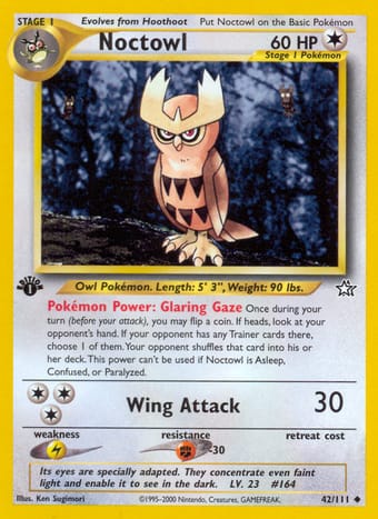 Noctowl Neo Genesis Pokemon Card