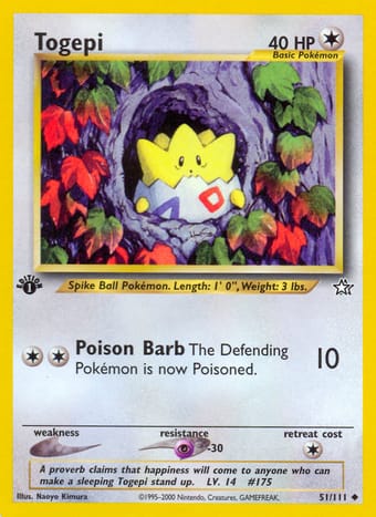 Togepi Neo Genesis Pokemon Card