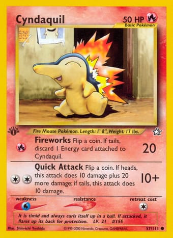 Cyndaquil Neo Genesis Pokemon Card