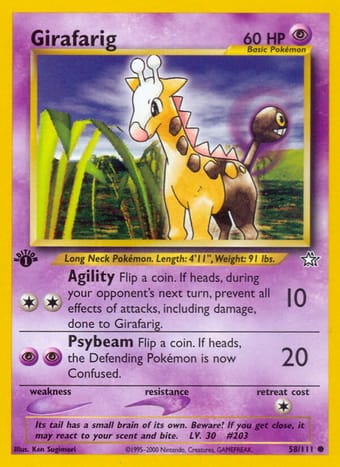 Girafarig Neo Genesis Pokemon Card