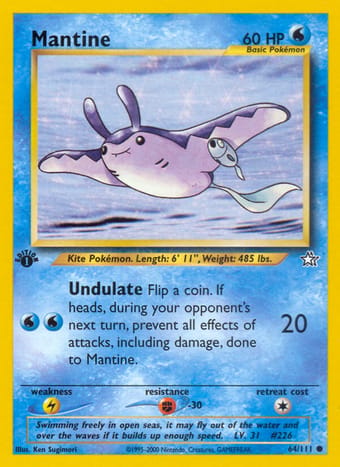 Mantine Neo Genesis Pokemon Card