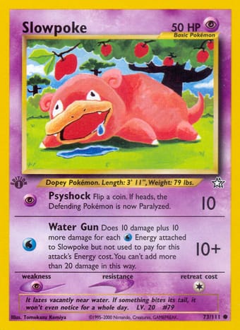 Slowpoke Neo Genesis Pokemon Card