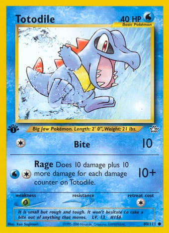 Totodile Neo Genesis Pokemon Card