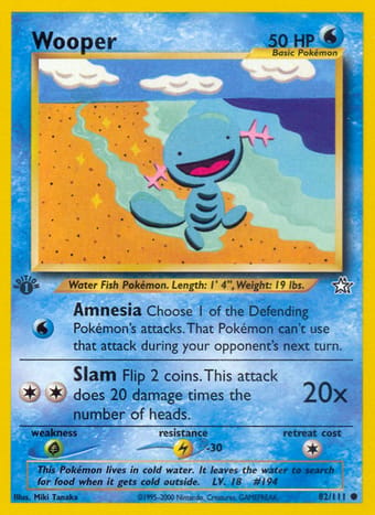 Wooper Neo Genesis Pokemon Card