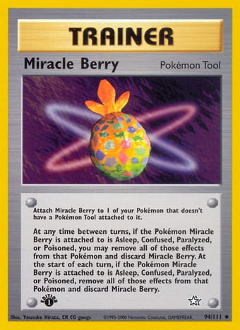 Miracle Berry Neo Genesis Pokemon Card