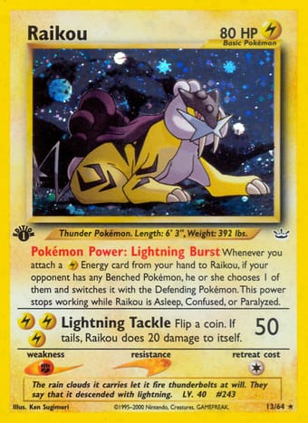 Raikou Neo Revelation Pokemon Card
