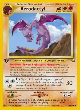 Aerodactyl Neo Revelation Pokemon Card