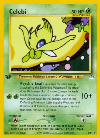 Celebi Neo Revelation Pokemon Card