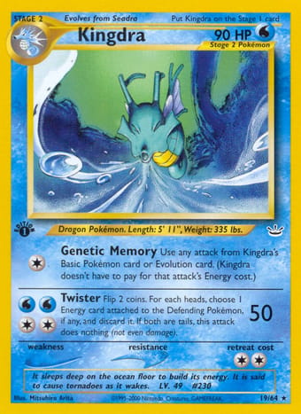 Kingdra Neo Revelation Pokemon Card