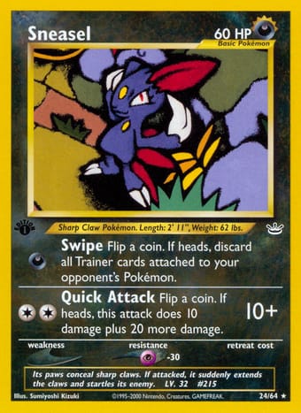 Sneasel Neo Revelation Pokemon Card