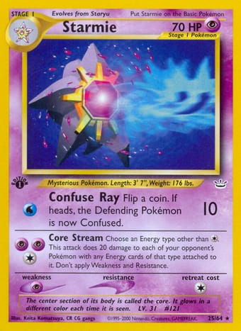 Starmie Neo Revelation Pokemon Card