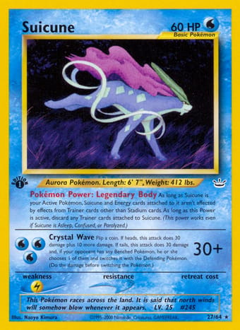 Suicune Neo Revelation Pokemon Card