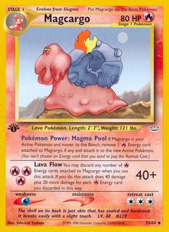 Magcargo Neo Revelation Pokemon Card