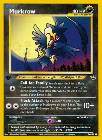 Murkrow Neo Revelation Pokemon Card