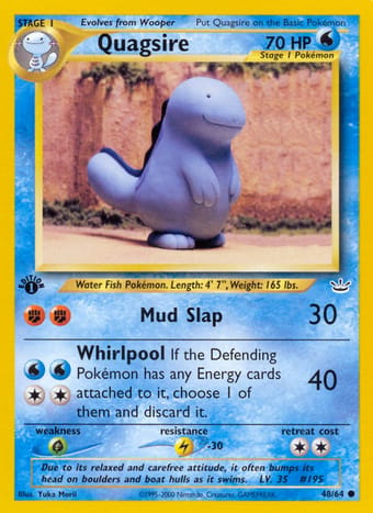 Quagsire Neo Revelation Pokemon Card