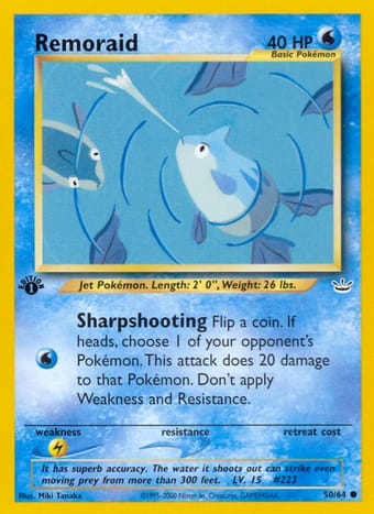 Remoraid Neo Revelation Pokemon Card