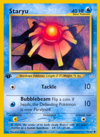 Staryu Neo Revelation Pokemon Card