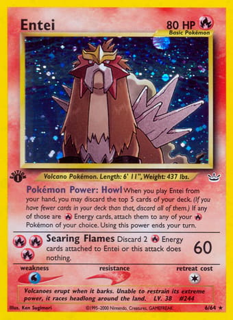 Entei Neo Revelation Pokemon Card