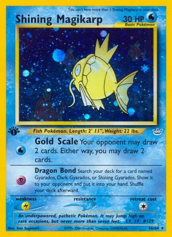 Shining Magikarp Neo Revelation Pokemon Card Shining Magikarp Neo Revelation Pokemon Card