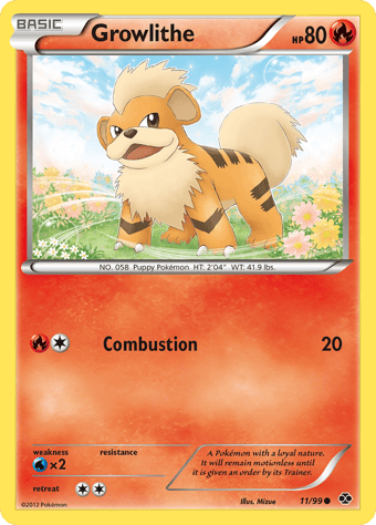 Growlithe Next Destinies Pokemon Card