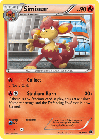 Simisear Next Destinies Pokemon Card