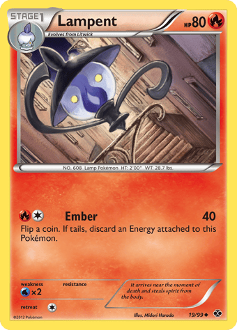 Lampent Next Destinies Pokemon Card