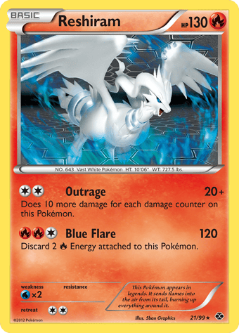 Reshiram Next Destinies Pokemon Card