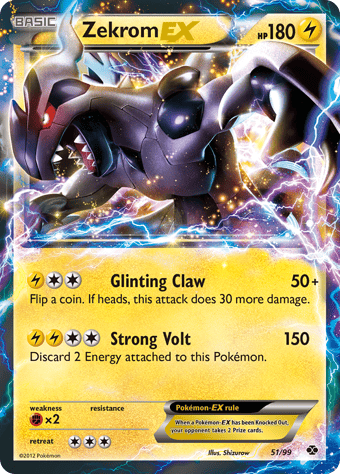 Zekrom-EX Next Destinies Pokemon Card