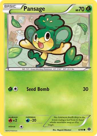 Pansage Next Destinies Pokemon Card
